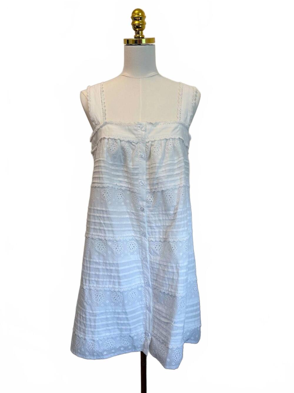 NEW RAISONNEL women's eyelet lace dress in white